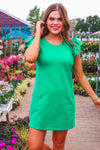 PREORDER - Jess Lea Caitlin Flutter Sleeve Dress, Green