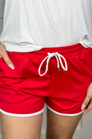 PREORDER - Jess Lea Red And White Drawstring Everyday Shorts