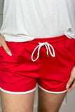 PREORDER - Jess Lea Red And White Drawstring Everyday Shorts