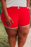 PREORDER - Jess Lea Red And White Drawstring Everyday Shorts