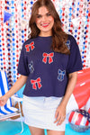 PREORDER - Jess Lea Red, White, And Bowtiful Luxe Top