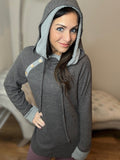 S-XL Waffle Knit Charcoal Hoodie