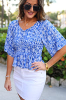 PREORDER - Jess Lea Greece Getaway Smocked Top