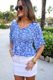 PREORDER - Jess Lea Greece Getaway Smocked Top