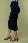 S-XL High-Waisted Solid Knit Pencil Skirt