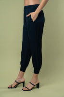 S-XL Woven Dressy Black Joggers