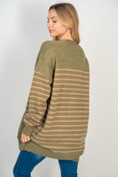 S-XL Oversized Olive Ribbed Cardigan