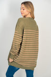 S-XL Oversized Olive Ribbed Cardigan