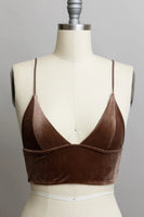 Velvet Plunge Longline Mocha Bralette