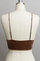 Velvet Plunge Longline Mocha Bralette