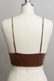 Velvet Plunge Longline Mocha Bralette