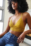 Ribbed Lace Boho Racerback Bralette