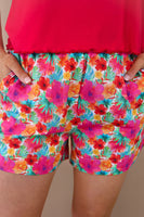 PREORDER - Jess Lea Casual Outing Shorts, Multi Tropical Floral