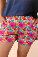 PREORDER - Jess Lea Casual Outing Shorts, Multi Tropical Floral