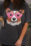PREORDER - Faux Corgi Embroidery Graphic Tee in Youth & Adult