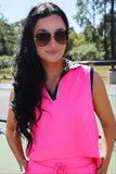 PREORDER - Everyday Polo Tank - Neon Pink Safari Chic