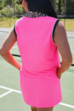 PREORDER - Everyday Polo Tank - Neon Pink Safari Chic
