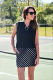PREORDER - Everyday Polo Tank - After Dark Polka Dot