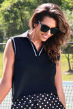 PREORDER - Everyday Polo Tank - After Dark Polka Dot
