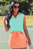 PREORDER - Everyday Polo Tank - Mint/Coral