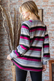 🔥SURPRISE SALE🔥Button Detailed Striped Beauty Puff Long Sleeve