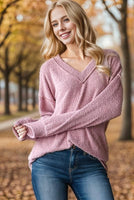 🔥Surprise Sale🔥Dusty Rose Cozy Knit Long Sleeve Top