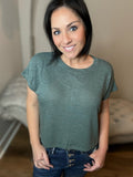 Zenana Ash Jade Knit Round Neck Crop Top