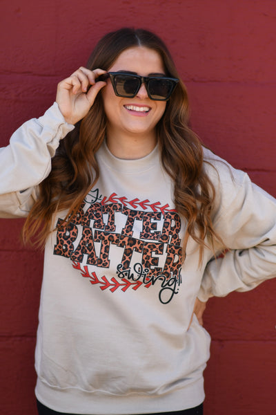 PREORDER - Hey Batter Batter Swing Leopard Baseball Tee or Sweatshirt