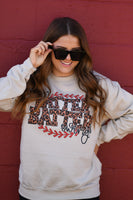 PREORDER - Hey Batter Batter Swing Leopard Baseball Tee or Sweatshirt