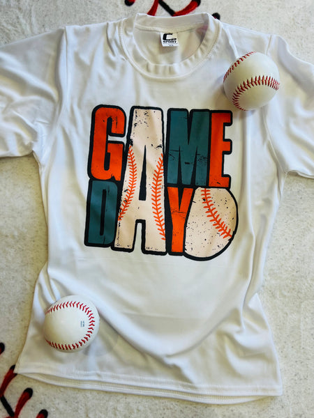 PREORDER - Game Day Baseball Dri Fit Short Sleeve Tee for Youth or Adult