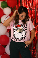 PREORDER - Don’t Stop Believin’ Santa Graphic Top