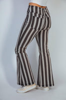 M-XL Let’s Make You Leaner Striped Flare Jeans