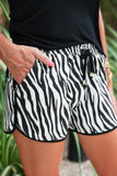 PREORDER - Jess Lea Zebra Essence Everyday Shorts - White