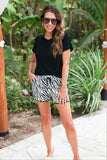 PREORDER - Jess Lea Zebra Essence Everyday Shorts - White