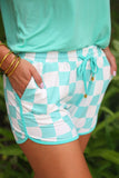 PREORDER - Jess Lea Groovy Mint Checkered Everyday Shorts