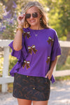 PREORDER - Jess Lea Sideline Sparkle Ruffle Top - Purple