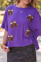 PREORDER - Jess Lea Sideline Sparkle Ruffle Top - Purple