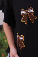 PREORDER - Jess Lea Sideline Sparkle Ruffle Top - Black