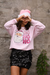 PREORDER - Faux Glitter Ho Ho Ho Santa Sweatshirt