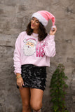 PREORDER - Faux Glitter Ho Ho Ho Santa Sweatshirt