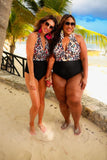 PREORDER - S M L Jess Lea Vacation Cove Halter Leopard One Piece Swimsuit