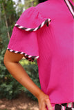 PREORDER - Jess Lea Ava Flutter Sleeve Blouse - Neapolitan Stripes