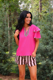 PREORDER - Jess Lea Ava Flutter Sleeve Blouse - Neapolitan Stripes
