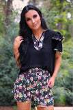 PREORDER - Jess Lea Ava Flutter Sleeve Blouse - Daisy Polka Dot