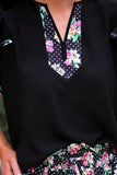 PREORDER - Jess Lea Ava Flutter Sleeve Blouse - Daisy Polka Dot