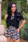 PREORDER - Jess Lea Ava Flutter Sleeve Blouse - Daisy Polka Dot