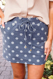 PREORDER - Jess Lea Refined Denim Stretch Skort - Polka Dot