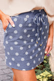 PREORDER - Jess Lea Refined Denim Stretch Skort - Polka Dot