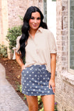 PREORDER - Jess Lea Refined Denim Stretch Skort - Polka Dot
