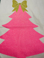 PREORDER - Pink Glitter Christmas Tree Graphic Tee